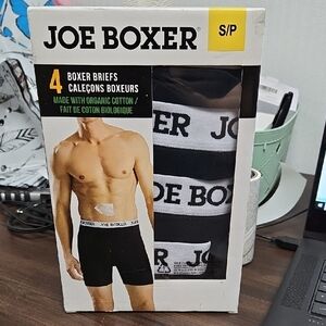 Joe Boxer Size S Black Organic Cotton 4 Pack of Boxer Briefs